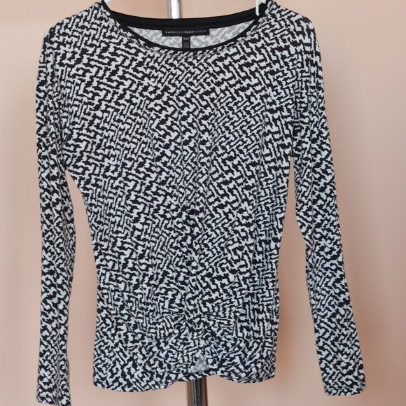 White House Black Market Long Sleeve Print Tee - Picture 1 of 7